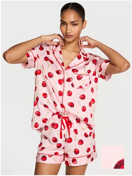 Victoria's Secret Other - Victoria’s Secret cherry print satin pajama set